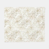 Minimal Botanical Line Art Pattern (2) Fleece Deken (Voorkant (Horizontaal))