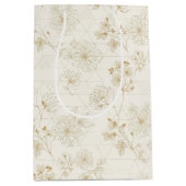 Minimal Botanical Line Art Pattern (2) Medium Cadeauzakje (Voorkant)