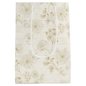 Minimal Botanical Line Art Pattern (2) Medium Cadeauzakje (Achterkant)