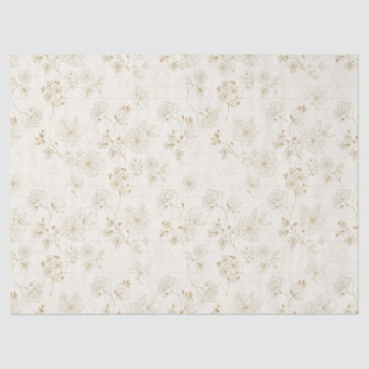 Minimal Botanical Line Art Pattern (2) Tissuepapier (Voorkant)