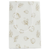 Minimal Botanical Line Art Pattern (3) Medium Cadeauzakje (Voorkant)