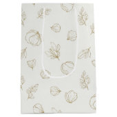 Minimal Botanical Line Art Pattern (3) Medium Cadeauzakje (Achterkant)