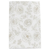 Minimal Botanical Line Art Pattern (4) Medium Cadeauzakje (Voorkant)