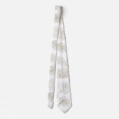 Minimal Botanical Line Art Pattern (5) Stropdas (Achterkant)