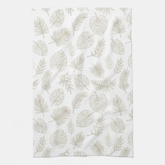 Minimal Botanical Line Art Pattern (6) Theedoek (Verticaal)