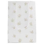 Minimal Botanical Line Art Pattern (7) Medium Cadeauzakje (Achterkant)