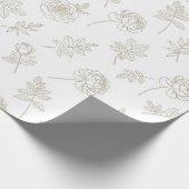 Minimal Botanical Line Art Pattern (8) Cadeaupapier (Hoek)