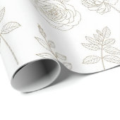 Minimal Botanical Line Art Pattern (8) Cadeaupapier (Rol Hoek)