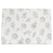 Minimal Botanical Line Art Pattern (8) Groot Cadeauzakje (Voorkant)