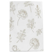 Minimal Botanical Line Art Pattern (8) Medium Cadeauzakje (Voorkant)