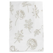 Minimal Botanical Line Art Pattern (8) Medium Cadeauzakje (Achterkant)