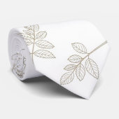 Minimal Botanical Line Art Pattern (8) Stropdas (Opgerold)