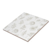 Minimal Botanical Line Art Pattern (8) Tegeltje (Zijkant)