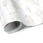 Minimal Botanical Line Art Pattern (9) Cadeaupapier (Rol Hoek)