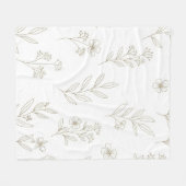 Minimal Botanical Line Art Pattern (9) Fleece Deken (Voorkant (Horizontaal))