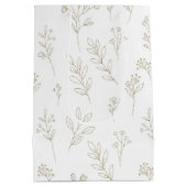 Minimal Botanical Line Art Pattern (9) Medium Cadeauzakje (Achterkant)