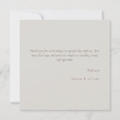 Minimal Botanical Line Art Wedding Dank u kaart (Achterkant)