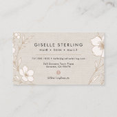 Minimal Botanical Linen Name Typography Visitekaartje (Achterkant)