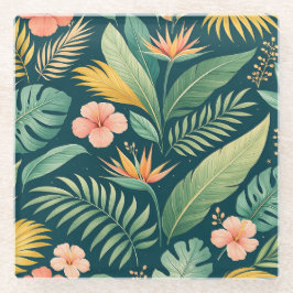 Minimal Botanical Pattern Glazen Onderzetter