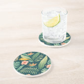 Minimal Botanical Pattern Zandsteen Onderzetter (Zijkant)