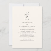 Minimal Botanical Script Modern Elegant Wedding Kaart (Voorkant)
