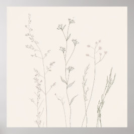 Minimal Botanical Wall Art – Soft Spring  Poster