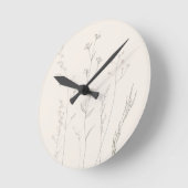 Minimal Botanical Wall Clock – Soft Spring  Ronde Klok (Hoek)