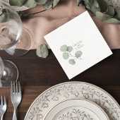 Minimal Botanical Wedding Drink Napkins Servet