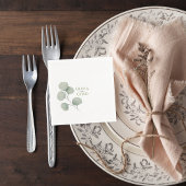 Minimal Botanical Wedding Drink Napkins Servet