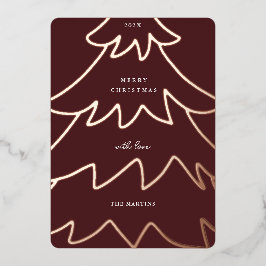 Minimal Bourgogne Folie Kerstboom Foto Folie Feestdagenkaart