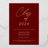 Minimal Bourgondië & Wit Afstuderen Aankondiging (Voorkant)