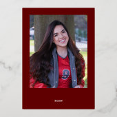 Minimal Bourgondië & Wit Afstuderen Aankondiging (Achterkant)