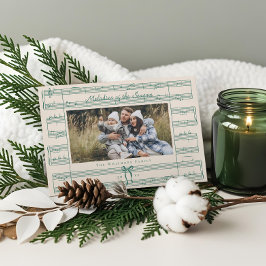 Minimal Bow Fa La Bladmuziek Foto Kerstmis Feestdagenkaart