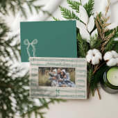 Minimal Bow Fa La Bladmuziek Foto Kerstmis Feestdagenkaart