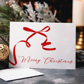 Minimal Bow Merry Christmas Feestdagenkaart