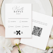 Minimal Bow Wedding RSVP Kaart