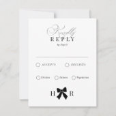 Minimal Bow Wedding RSVP Kaart (Voorkant)