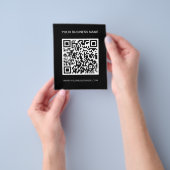 Minimal Branding QR Code Promotional Black Flyer (Hand)