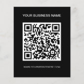 Minimal Branding QR Code Promotional Black Flyer (Voorkant)