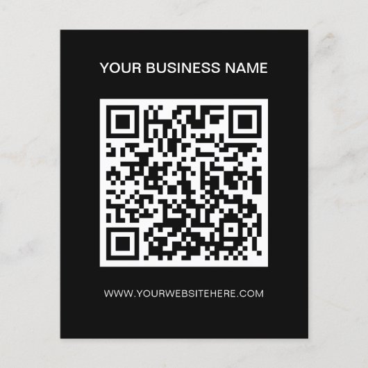Minimal Branding QR Code Promotional Black Flyer (Voorkant)
