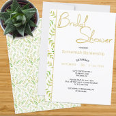 Minimal Bridal Shower Fern Leaf Border Kaart