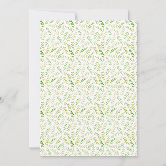 Minimal Bridal Shower Fern Leaf Border Kaart (Achterkant)
