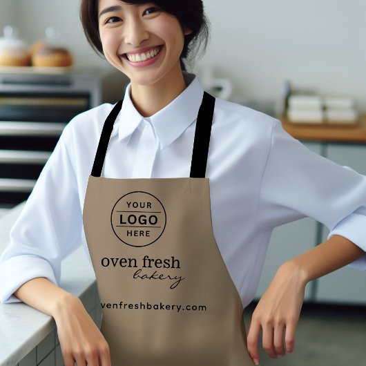 Minimal Brown Business Logo Pastry Chef Bakery Schort