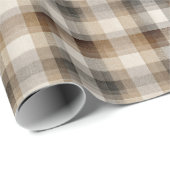 Minimal Brown Plaid Holiday Cadeaupapier (Rol Hoek)