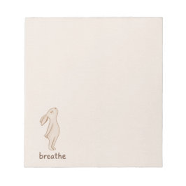 Minimal Bunny “Breathe” Notepad Notitieblok