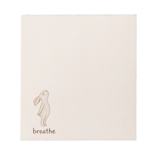 Minimal Bunny “Breathe” Notepad Notitieblok (Voorkant)