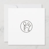 Minimal Bunny Doodle Birthday Card Kaart (Achterkant)