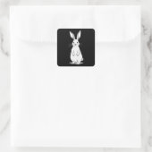 Minimal Bunny Line Art – Easter Design Autocolante Vierkante Sticker (Tas)