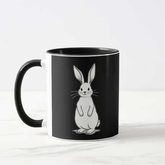 Minimal Bunny Line Art – Easter Design - caneca Mok (Links)