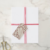 Minimal Burgundy & Cream Hearts Valentine Cadeaulabel (Met Touw)